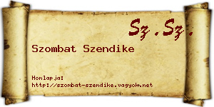 Szombat Szendike névjegykártya